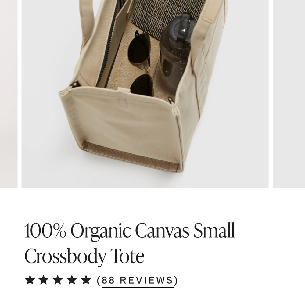 Quince Tan Canvas Crossbody Tote